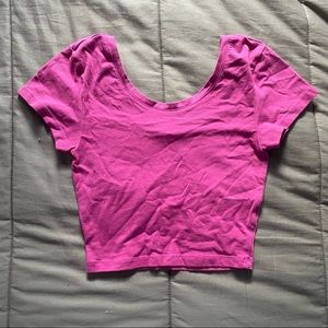 pink crop top